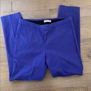 Pull on purple polka dot slim ankle pants